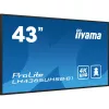 iiyama LH4365UHSB-B1 Skaitmeninės reklamos ekranas Kiosk dizainas 108 cm (42,5 colio) LED Wi-Fi 800 cd/m² 4K Ultra HD Juodas Integruotas procesorius Android 11 24/7
