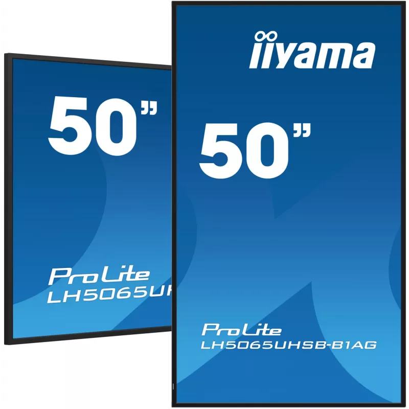 iiyama LH5065UHSB-B1AG Skelbimų ekranas Skaitmeninis skelbimų plokščiasis ekranas 125,7 cm (49,5 colio) LCD Wi-Fi 800 cd/m² 4K Ultra HD Juodas Integruotas procesorius Android 11 24/7