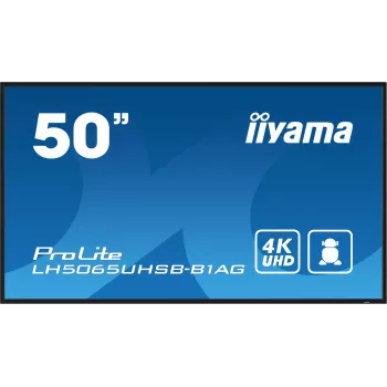iiyama LH5065UHSB-B1AG Skelbimų ekranas Skaitmeninis skelbimų plokščiasis ekranas 125,7 cm (49,5 colio) LCD Wi-Fi 800 cd/m² 4K Ultra HD Juodas Integruotas procesorius Android 11 24/7