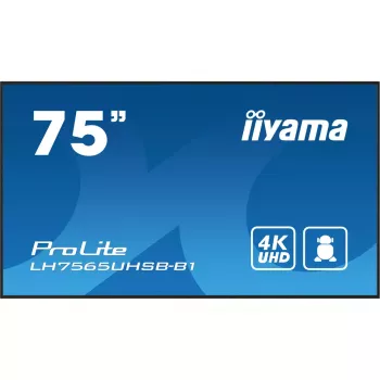 iiyama LH7565UHSB-B1 demonstracinis ekranas Kiosko dizainas 189,2 cm (74,5 colio) LED Wi-Fi 800 cd/m² 4K Ultra HD juodas Įmontuotas procesorius Android 11 24/7