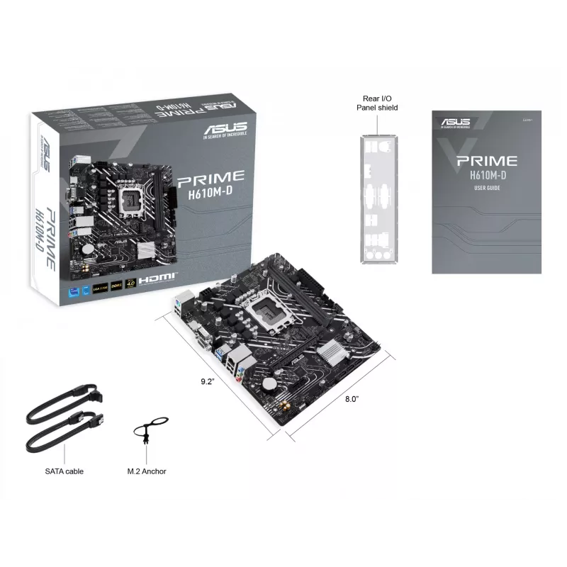 Motininė plokštė ASUS PRIME H610M-D Intel H610 LGA 1700 micro ATX