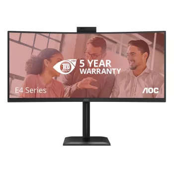 AOC E4 CU34E4CW kompiuterio monitorius 86,4 cm (34 colių) 3440 x 1440 pikselių „UltraWide Quad HD“ LED juodas
