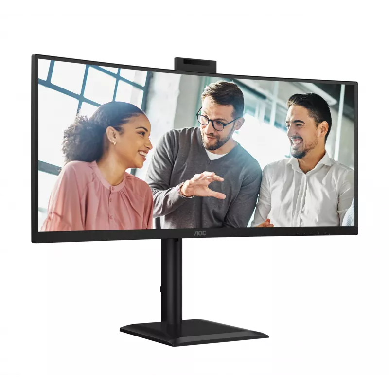 AOC E4 CU34E4CW kompiuterio monitorius 86,4 cm (34 colių) 3440 x 1440 pikselių „UltraWide Quad HD“ LED juodas
