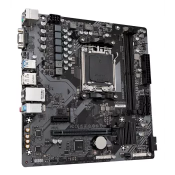 GIGABYTE B650M S2H pagrindinė plokštė - AMD Ryzen 9000 serijos procesoriai, 5+2+2 fazių VRM, iki 6400 MHz DDR5 (OC), 1xPCIe 4.0 M.2, GbE LAN, USB 3.2 Gen 1