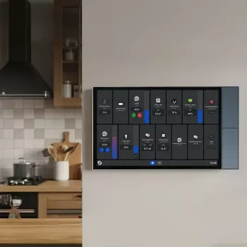 Sieninis valdymo skydelis Shelly Wall Display XL — 10,1 colio talpinis jutiklinis ekranas, 1280×752, Android, 1,8 GHz procesorius, 2 GB RAM, 100–240 V