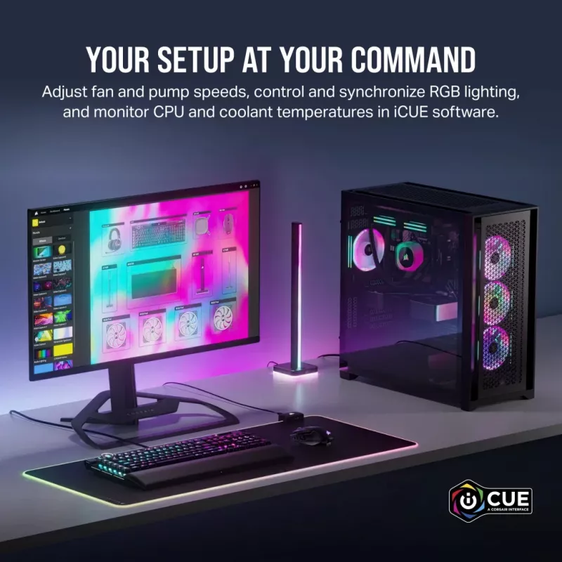 CORSAIR CPU aušintuvas - Icue Link H100I RGB Aio skysčio aušintuvas - baltas