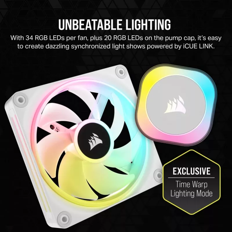 CORSAIR CPU aušintuvas - Icue Link H100I RGB Aio skysčio aušintuvas - baltas