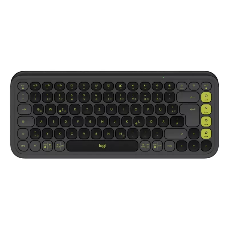 LOGITECH belaidė klaviatūra - Pop Icon Keys - Grafito ir žalia Qwertz Vokiečių