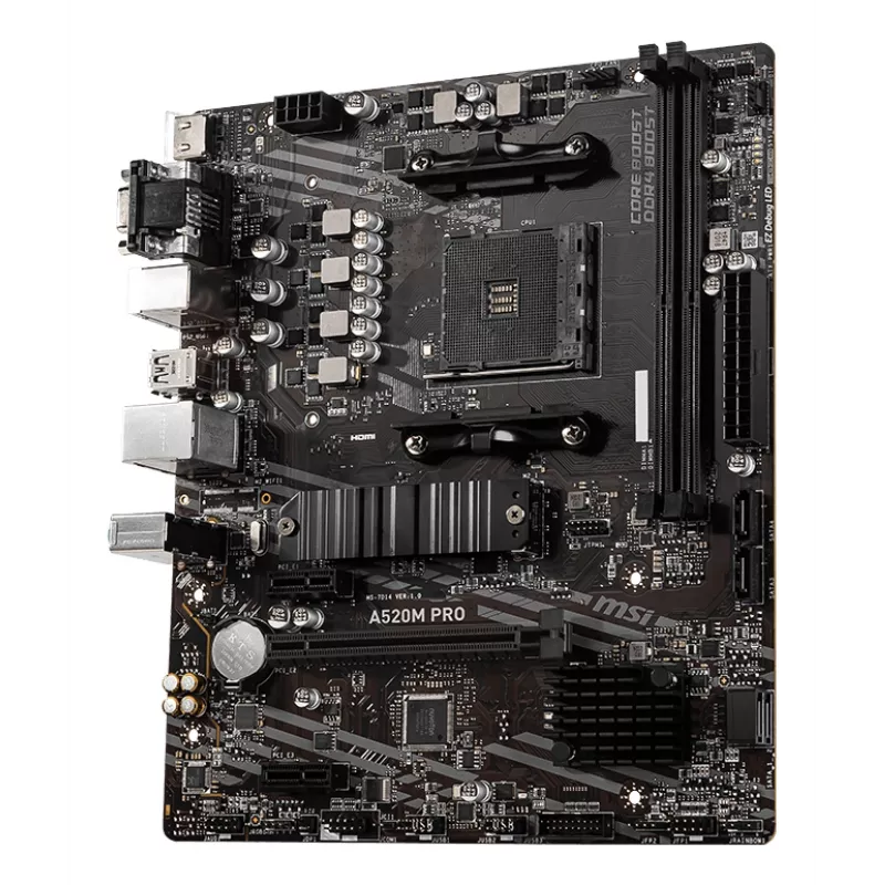 MSI A520M PRO pagrindinė plokštė AMD A520 Socket AM4 micro ATX