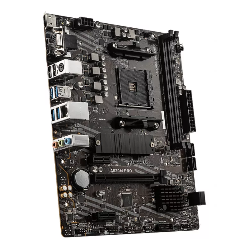 MSI A520M PRO pagrindinė plokštė AMD A520 Socket AM4 micro ATX