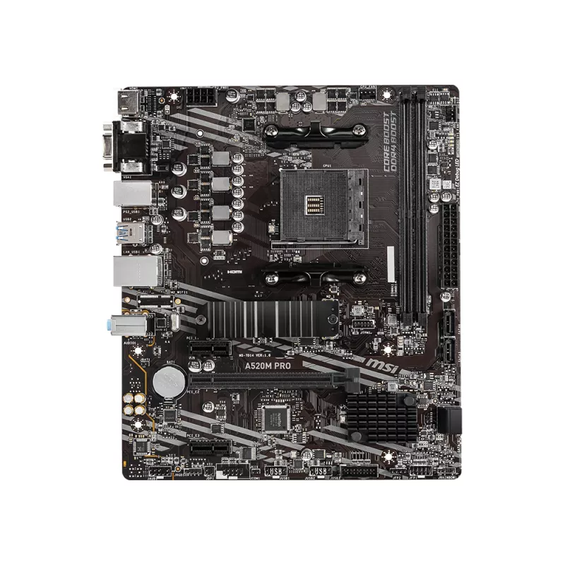 MSI A520M PRO pagrindinė plokštė AMD A520 Socket AM4 micro ATX