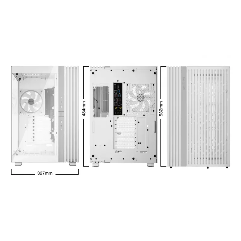 PC Case bequiet! LIGHT BASE 900 FX Full Tower White — Full Tower, XL-ATX, RGB ventiliatoriai, 49,5 cm GPU, 190 mm CPU aušintuvas