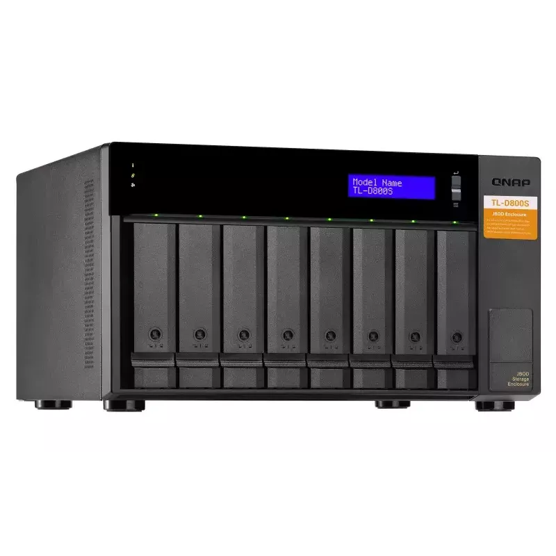 QNAP TL-D800S išorinis diskų korpusas HDD/SSD korpusas Juoda, Pilka 2.5/3.5 colio