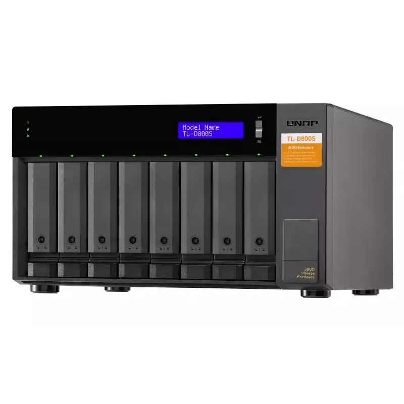 QNAP TL-D800S išorinis diskų korpusas HDD/SSD korpusas Juoda, Pilka 2.5/3.5 colio