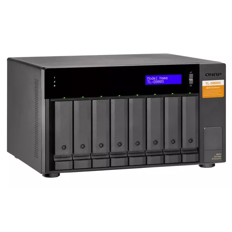 QNAP TL-D800S išorinis diskų korpusas HDD/SSD korpusas Juoda, Pilka 2.5/3.5 colio