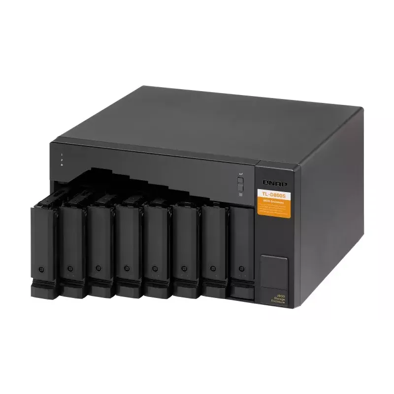 QNAP TL-D800S išorinis diskų korpusas HDD/SSD korpusas Juoda, Pilka 2.5/3.5 colio