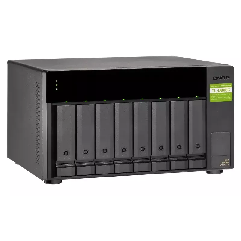 QNAP TL-D800C išorinis diskų korpusas HDD/SSD korpusas Juoda, Pilka 2.5/3.5 colio