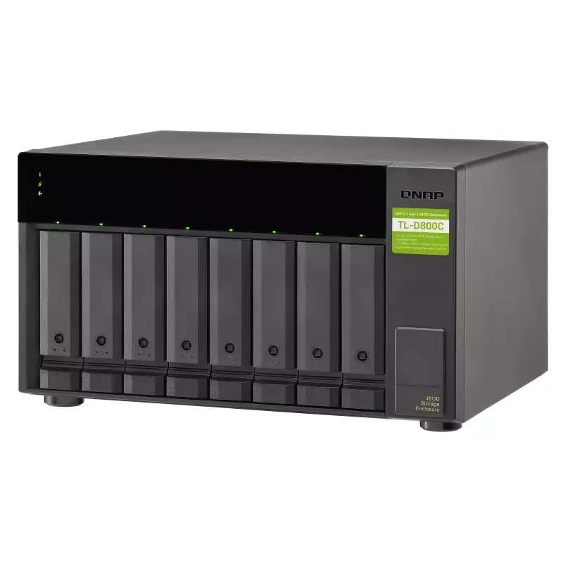 QNAP TL-D800C išorinis diskų korpusas HDD/SSD korpusas Juoda, Pilka 2.5/3.5 colio