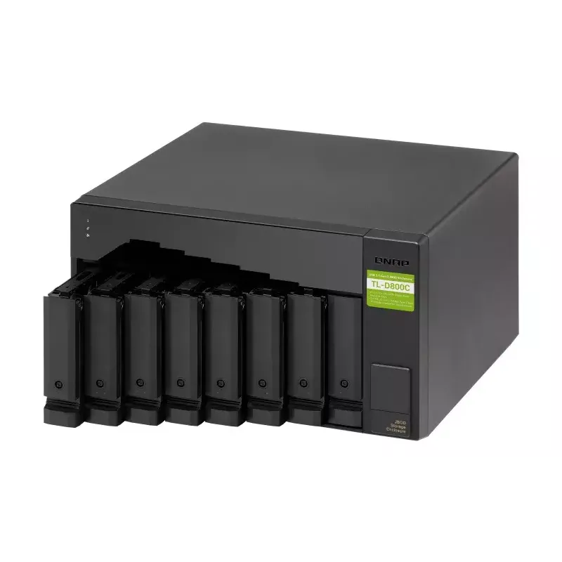 QNAP TL-D800C išorinis diskų korpusas HDD/SSD korpusas Juoda, Pilka 2.5/3.5 colio
