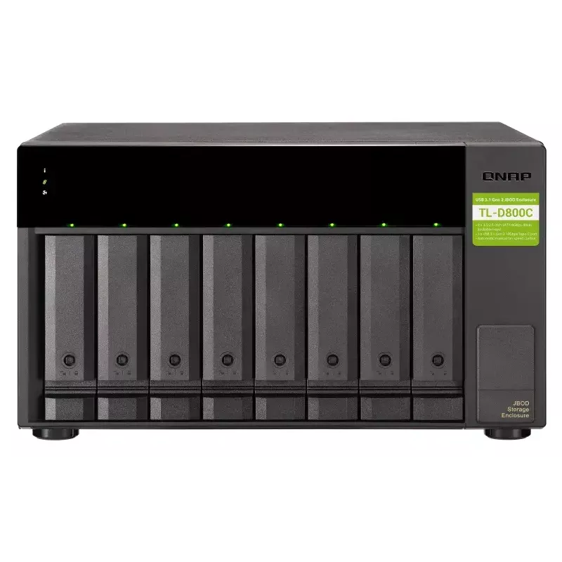 QNAP TL-D800C išorinis diskų korpusas HDD/SSD korpusas Juoda, Pilka 2.5/3.5 colio
