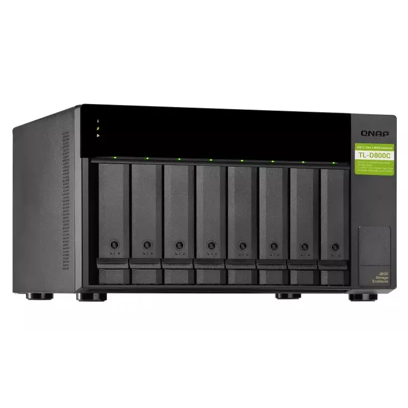 QNAP TL-D800C išorinis diskų korpusas HDD/SSD korpusas Juoda, Pilka 2.5/3.5 colio