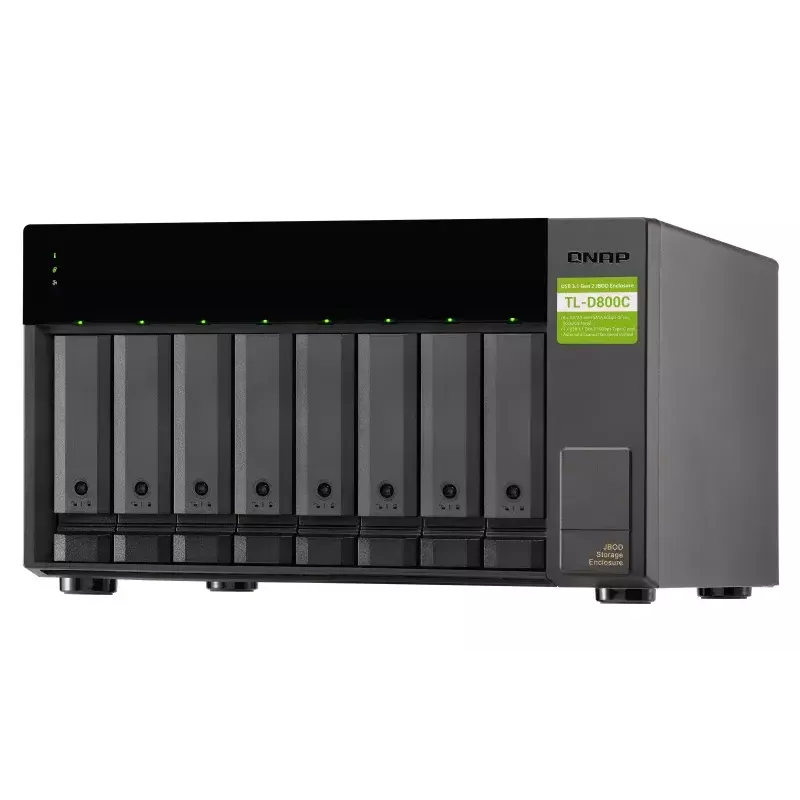 QNAP TL-D800C išorinis diskų korpusas HDD/SSD korpusas Juoda, Pilka 2.5/3.5 colio