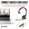 HP Poly Juodawire 3310 monofoninės ausinės su USB-C jungtimi + USB-C/A adapteris