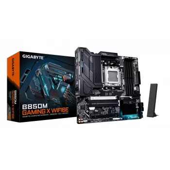 GIGABYTE B850M GAMING X WIFI6E Motininė plokštė – AMD Ryzen 9000 serijos procesoriams, 10+2+2 fazių skaitmeninis VRM, iki 8200MHz DDR5 (OC), 1xPCIe 5.0 + 1xPCIe 4.0 M.2, 2.5LAN, WIFI 6E, USB 3.2 Gen 2