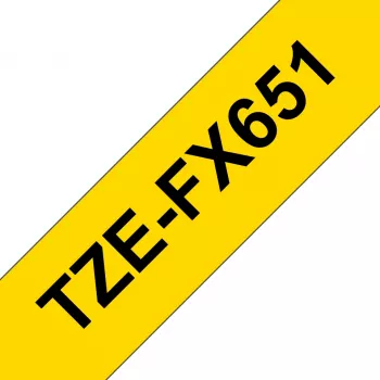 Brother TZE-FX651 etikečių juostelė Juoda ant geltonos TZ