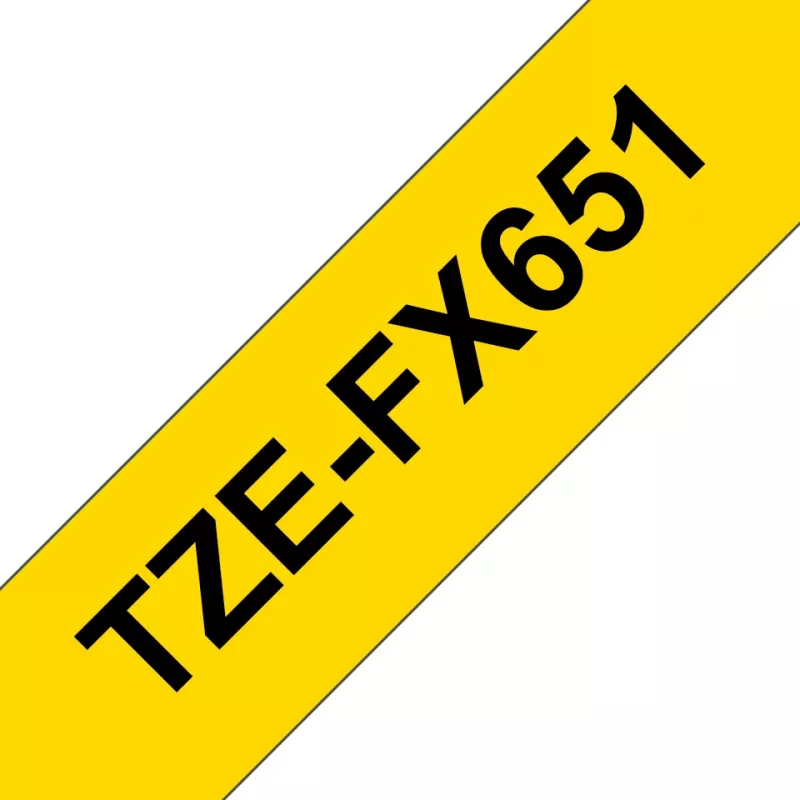 Brother TZE-FX651 etikečių juostelė Juoda ant geltonos TZ