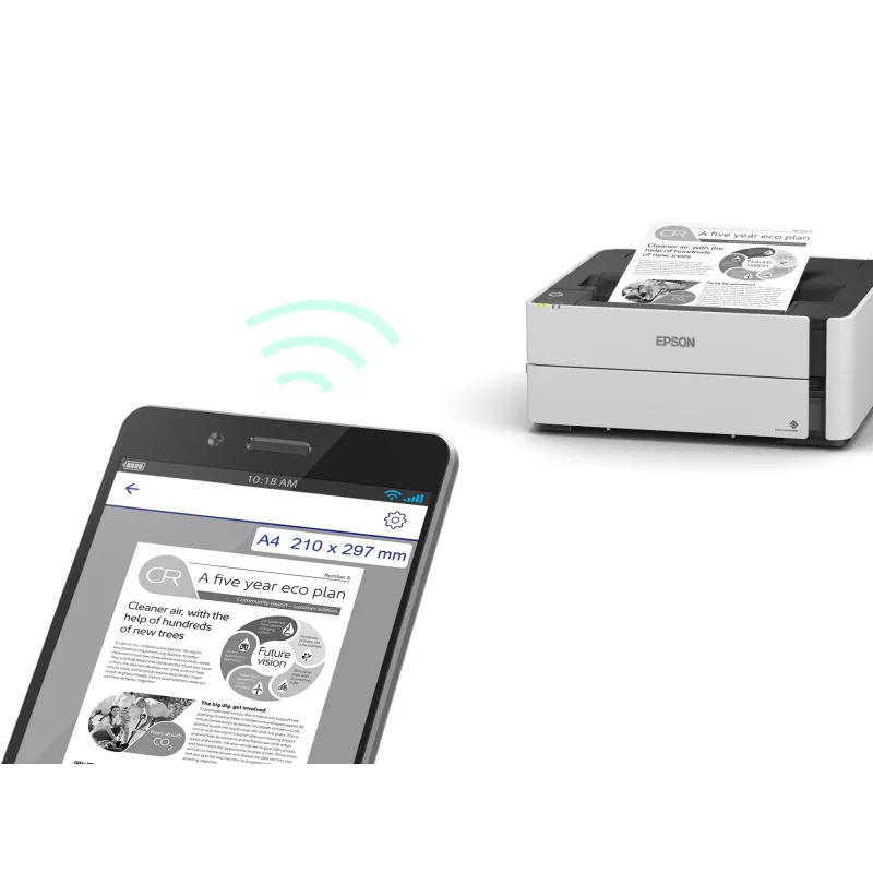 Epson EcoTank ET-M1180, spalvotas, 1200 x 2400 DPI, 1, A4, 5000 puslapių per mėnesį, 39 ppm
