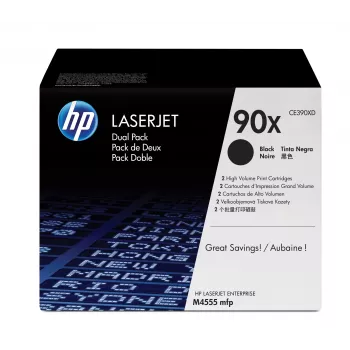 HP 90X 2 pakuotė didelio našumo juodos Originalios LaserJet dažų kasetės