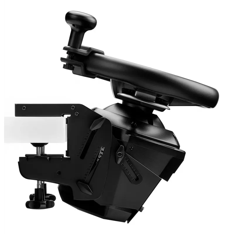 Thrustmaster SimTask vairo komplektas, lenktyninio vairo laikiklis ir sukamoji rankenėlė sunkiasvorių transporto priemonių vairavimo simuliacijoms, suderinamas su T128 ir T248 lenktyniniais vairarais