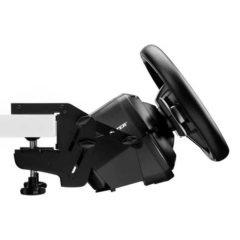 Thrustmaster SimTask vairo komplektas, lenktyninio vairo laikiklis ir sukamoji rankenėlė sunkiasvorių transporto priemonių vairavimo simuliacijoms, suderinamas su T128 ir T248 lenktyniniais vairarais