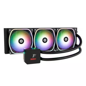Viską viename skysčio aušintuvas ENERMAX Aquafusion II 360 mm, 120 mm ventiliatoriai, 380 W TDP, juodas