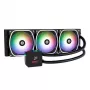 Viską viename skysčio aušintuvas ENERMAX Aquafusion II 360 mm, 120 mm ventiliatoriai, 380 W TDP, juodas