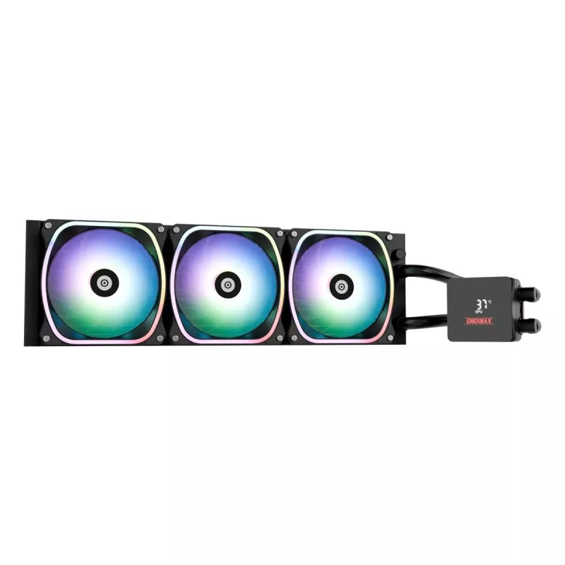 Viską viename skysčio aušintuvas ENERMAX Aquafusion II 360 mm, 120 mm ventiliatoriai, 380 W TDP, juodas