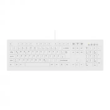 Contour Design Active Key Contour ClassicClean medicininė klaviatūra su nuimamu dangteliu, pilno dydžio, laidinė, balta, DE C8100