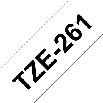 Brother TZE-261 juostelė etikečių gamybai, juoda ant balto TZ