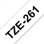 Brother TZE-261 juostelė etikečių gamybai, juoda ant balto TZ