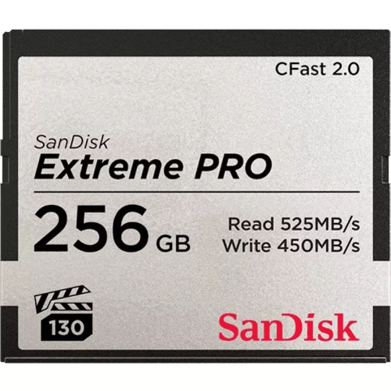 WESTERN DIGITAL SanDisk Extreme Pro Cfast 2.0 atminties kortelė 256 GB – 525 MB/s skaitymo greitis