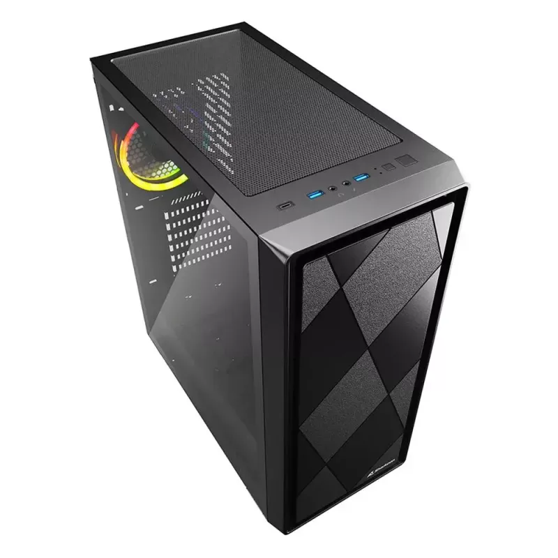 PC korpusas Sharkoon VS8 RGB Midi Tower juodas