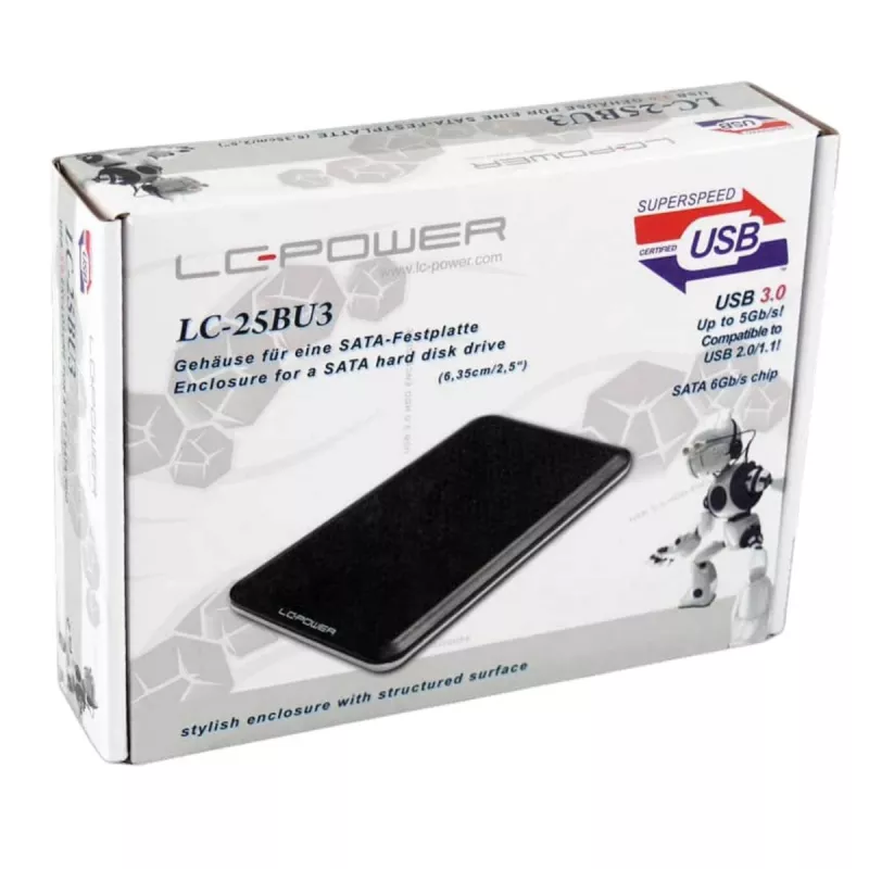 LC-POWER HDD korpusas Lc-25bu3 - USB 3.0 6,35cm/2.5in juodas