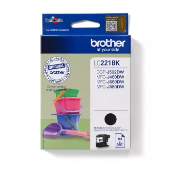 Brother LC221BK rašalo kasetė 1 vnt. Originali juoda