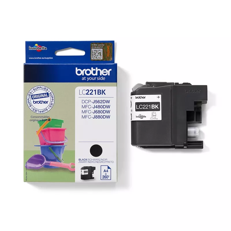 Brother LC221BK rašalo kasetė 1 vnt. Originali juoda