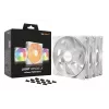 bequiet! LIGHT WINGS LX 140mm PWM 3 rinkinys Baltas — 140×25 mm ventiliatoriai, 1200 RPM, 95 m³/h, RGB šviesos diodai