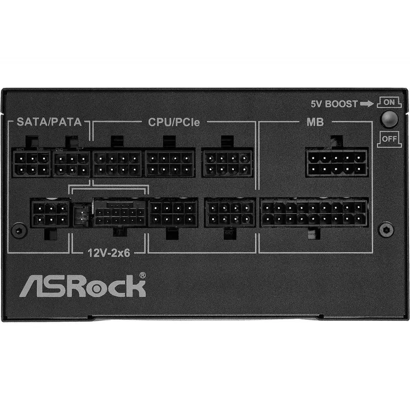 Maitinimo blokas ASRock Phantom Gaming PG-1000G 750 W, ATX 20+4 pin, 80 PLUS Gold, 135 mm ventiliatorius, visiškai modulinis, juodas