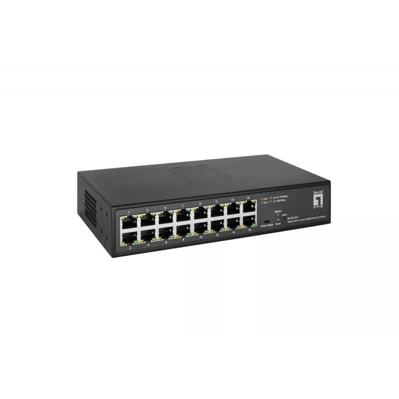Valdomas jungiklis LevelOne Hilbert 10 inch 16 prievadų Gigabit Smart Lite Switch