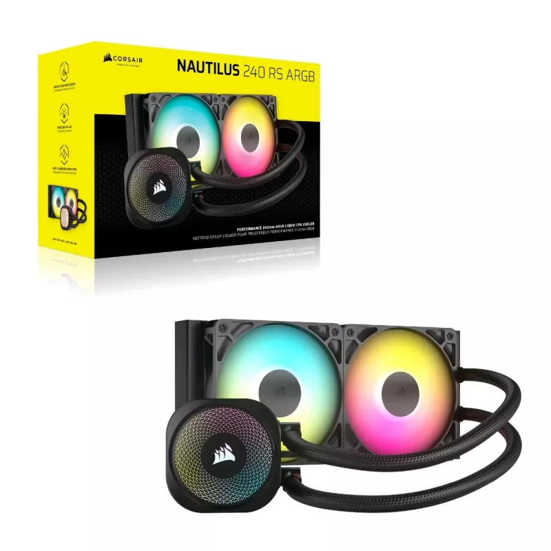 CORSAIR Nautilus 240 Rs ArGB skysčio aušintuvas procesoriui „viskas viename“ juodas