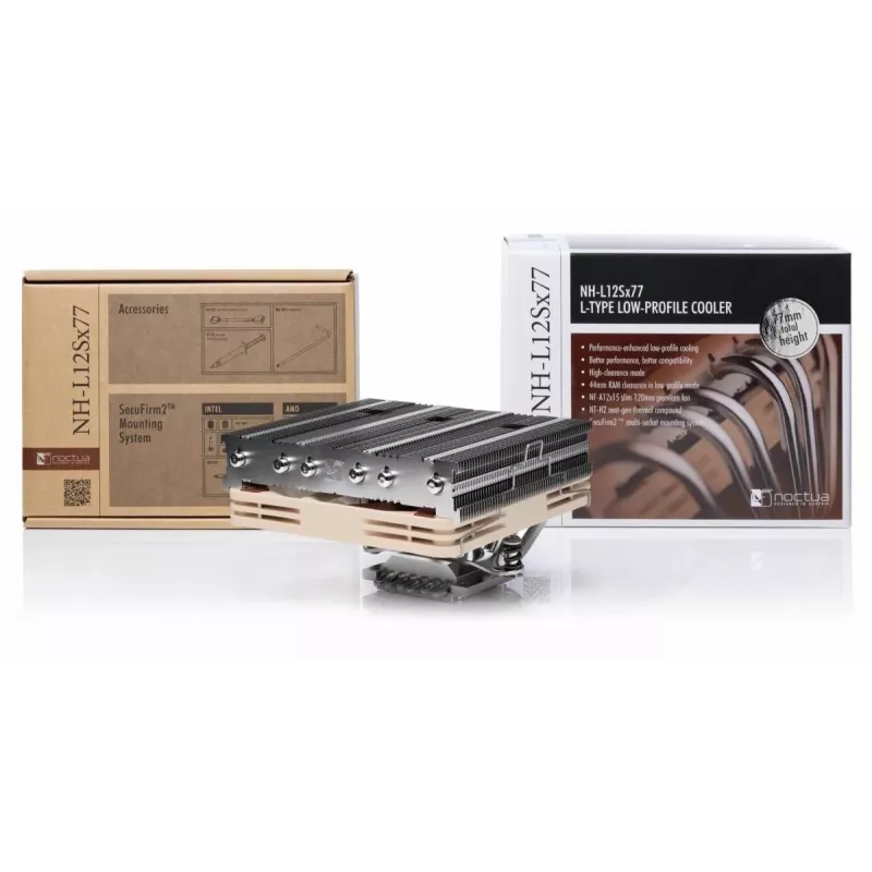 Radiatorius/Šilumos šalintuvas Noctua NH-L12SX77 12 cm smėlio spalvos nikelis 450-1850 RPM